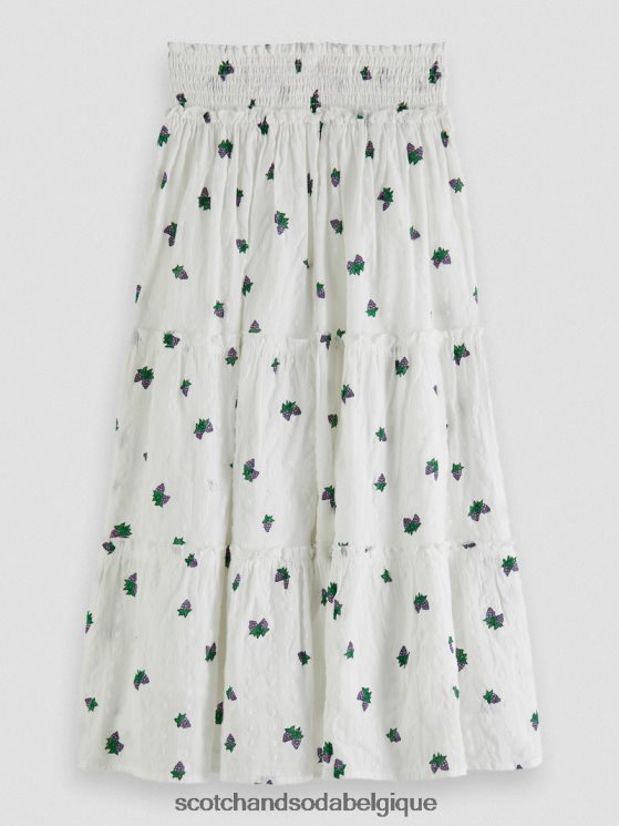 vêtements Scotch & Soda jupe mi-longue imprimée à volants- Scotch and Soda outlet mini raisin 6BZRBF730