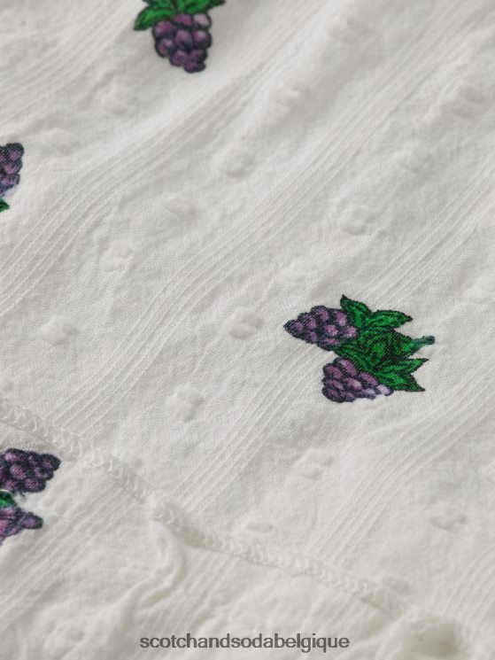 vêtements Scotch & Soda jupe mi-longue imprimée à volants- Scotch and Soda outlet mini raisin 6BZRBF730