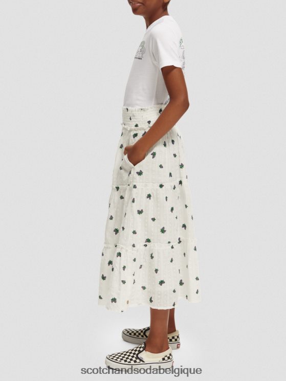vêtements Scotch & Soda jupe mi-longue imprimée à volants- Scotch and Soda outlet mini raisin 6BZRBF730