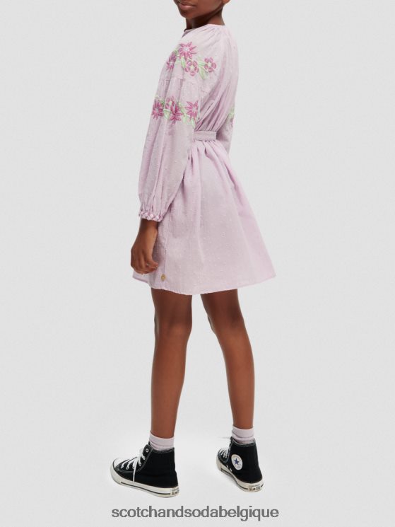 vêtements Scotch & Soda mini-robe brodée en coton biologique- Scotch and Soda Liﾨﾨge orchidée 6BZRBF726