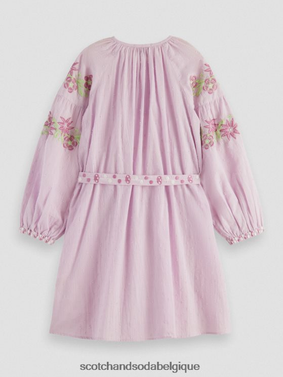 vêtements Scotch & Soda mini-robe brodée en coton biologique- Scotch and Soda Liﾨﾨge orchidée 6BZRBF726
