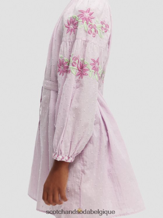 vêtements Scotch & Soda mini-robe brodée en coton biologique- Scotch and Soda Liﾨﾨge orchidée 6BZRBF726