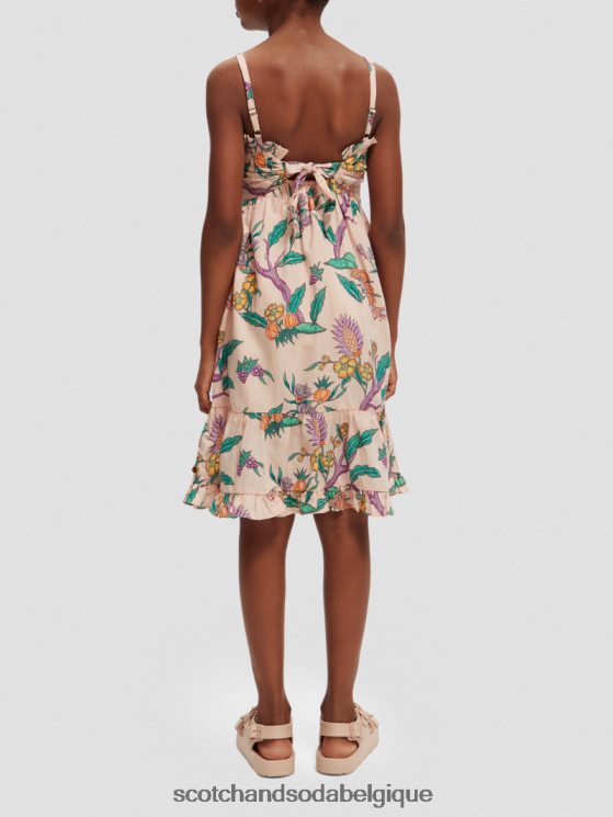vêtements Scotch & Soda robe midi imprimée à smocks- Scotch and Soda Belgique jardin fleuri 6BZRBF731
