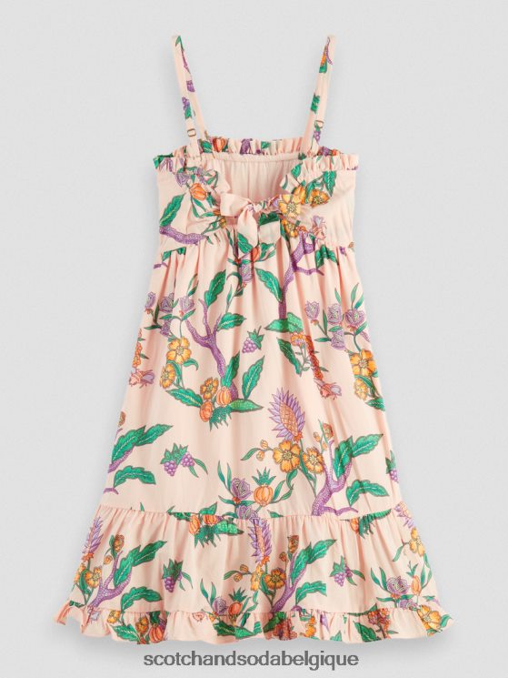 vêtements Scotch & Soda robe midi imprimée à smocks- Scotch and Soda Belgique jardin fleuri 6BZRBF731
