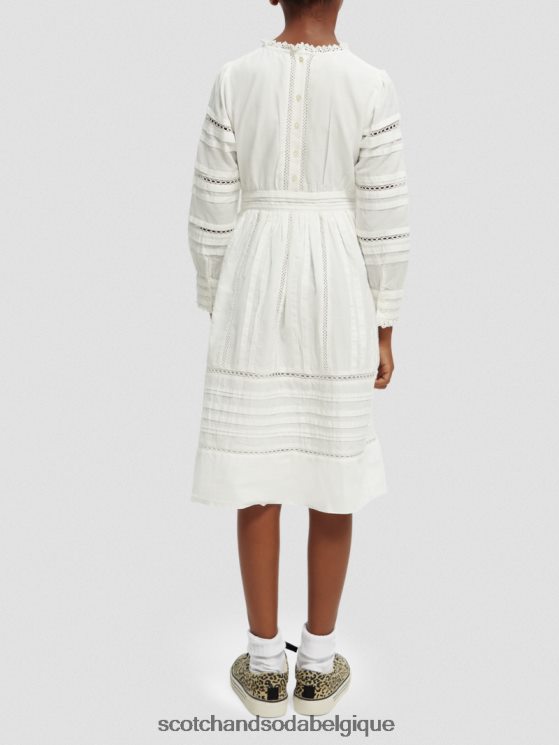 vêtements Scotch & Soda robe midi à manches longues en coton biologique- Scotch and Soda shop online blanc cassé 6BZRBF728