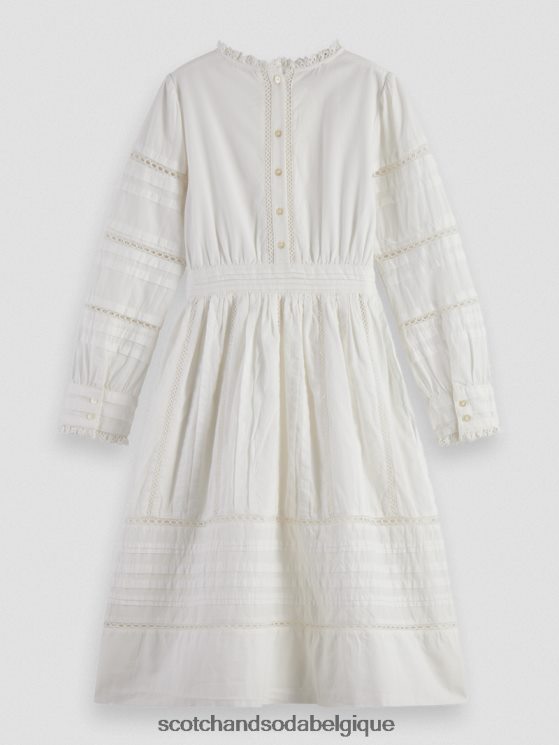vêtements Scotch & Soda robe midi à manches longues en coton biologique- Scotch and Soda shop online blanc cassé 6BZRBF728