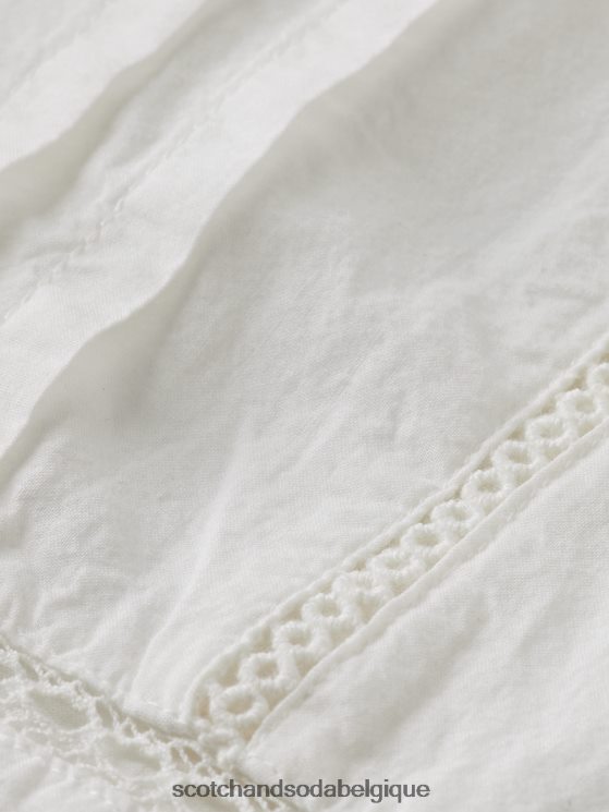 vêtements Scotch & Soda robe midi à manches longues en coton biologique- Scotch and Soda shop online blanc cassé 6BZRBF728