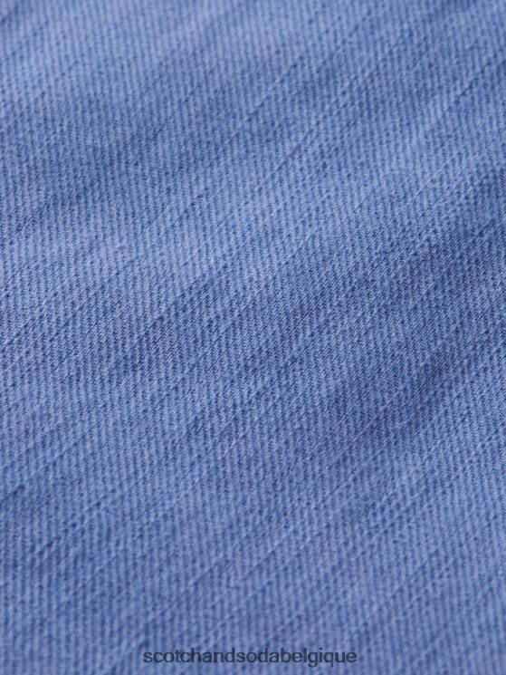 vêtements Scotch & Soda short cargo en lin mélangé teint en pièce- Scotch and Soda Namur bleuet 6BZRBF805