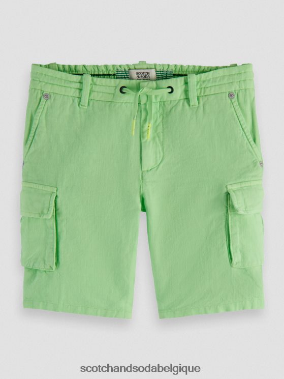 vêtements Scotch & Soda short cargo en lin mélangé teint en pièce- Scotch and Soda femme agrumes 6BZRBF806