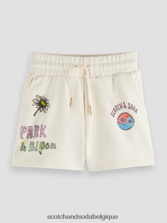 vêtements Scotch & Soda short de survêtement à motif artistique- Scotch and Soda Namur glace à la vanille 6BZRBF769