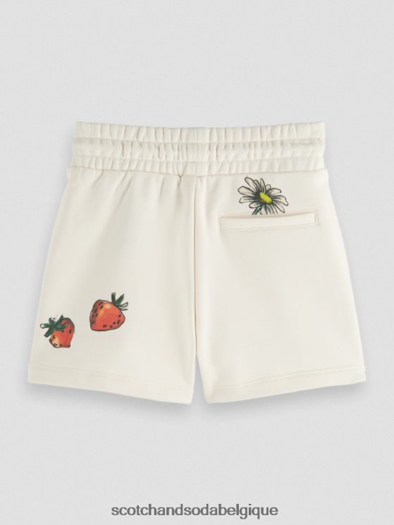 vêtements Scotch & Soda short de survêtement à motif artistique- Scotch and Soda Namur glace à la vanille 6BZRBF769