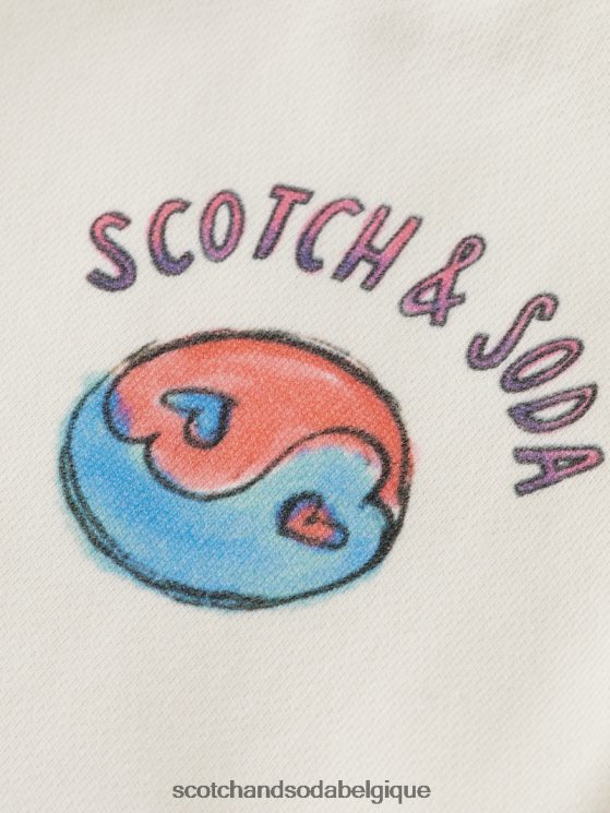 vêtements Scotch & Soda short de survêtement à motif artistique- Scotch and Soda Namur glace à la vanille 6BZRBF769