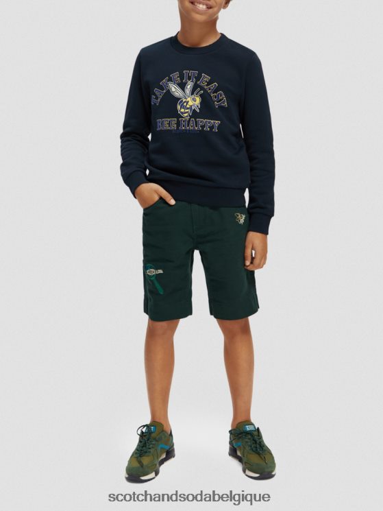 vêtements Scotch & Soda short en lin mélangé à broderies artistiques- Scotch and Soda Liﾨﾨge forêt 6BZRBF807