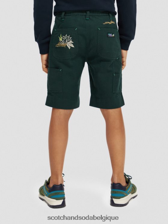 vêtements Scotch & Soda short en lin mélangé à broderies artistiques- Scotch and Soda Liﾨﾨge forêt 6BZRBF807