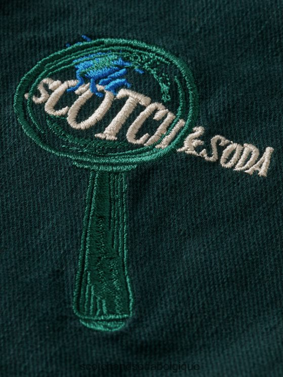 vêtements Scotch & Soda short en lin mélangé à broderies artistiques- Scotch and Soda Liﾨﾨge forêt 6BZRBF807