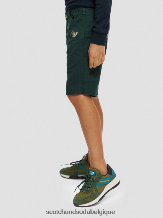 vêtements Scotch & Soda short en lin mélangé à broderies artistiques- Scotch and Soda Liﾨﾨge forêt 6BZRBF807
