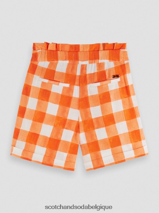 vêtements Scotch & Soda short large taille haute à carreaux- Scotch and Soda Bruxelles chèque bistro papaye 6BZRBF768