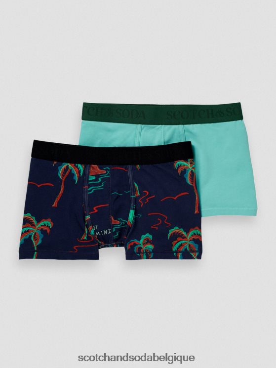 vêtements Scotch & Soda Lot de 2 boxers en coton bio- Scotch and Soda Belgique palmiers de surf 6BZRBF803