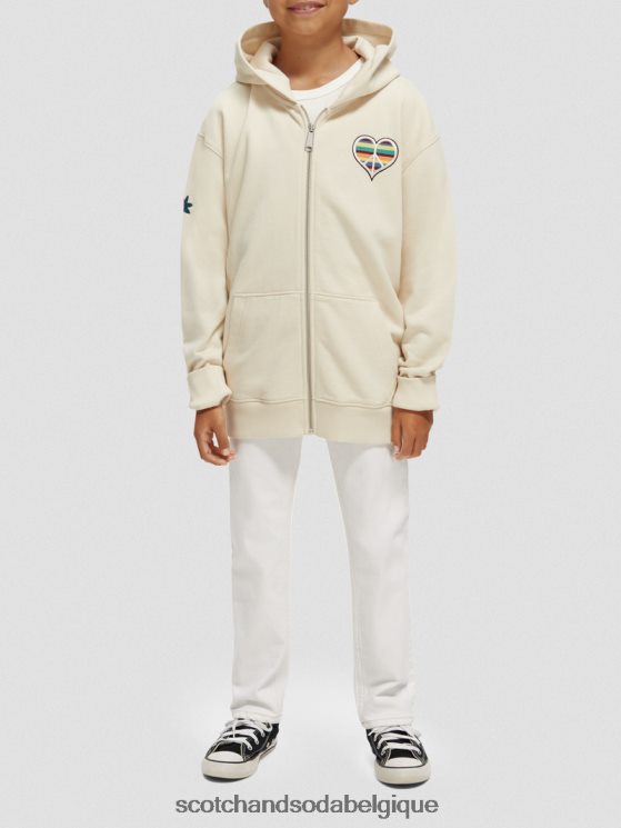 vêtements Scotch & Soda né pour aimer les œuvres d\'art à capuche- Scotch and Soda Bruxelles écru 6BZRBF750
