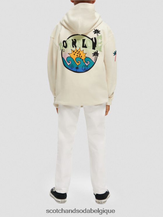 vêtements Scotch & Soda né pour aimer les œuvres d\'art à capuche- Scotch and Soda Bruxelles écru 6BZRBF750