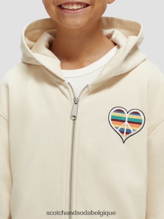 vêtements Scotch & Soda né pour aimer les œuvres d\'art à capuche- Scotch and Soda Bruxelles écru 6BZRBF750