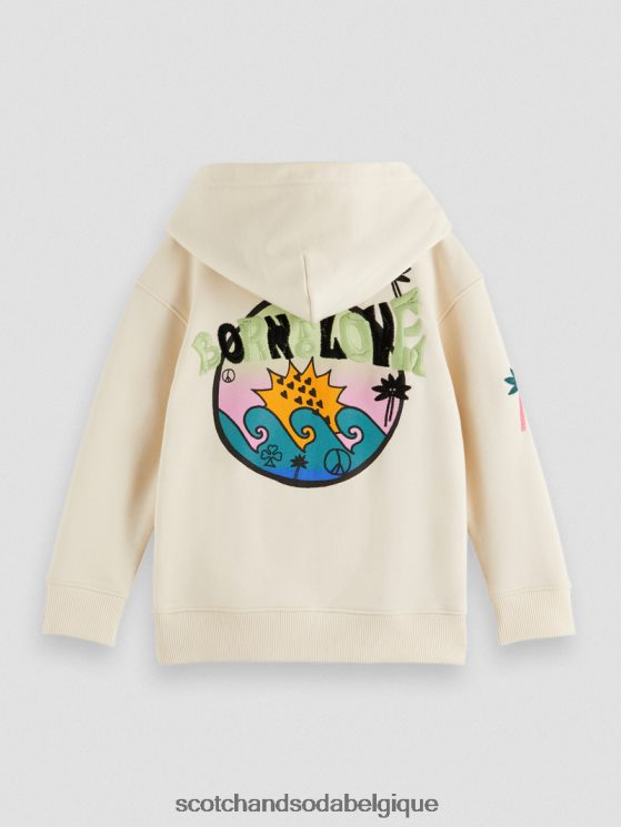 vêtements Scotch & Soda né pour aimer les œuvres d\'art à capuche- Scotch and Soda Bruxelles écru 6BZRBF750