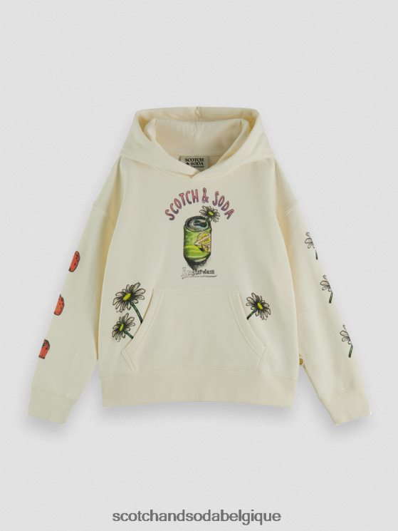 vêtements Scotch & Soda sweat à capuche ample à motif artistique- Scotch and Soda Belgique glace à la vanille 6BZRBF758