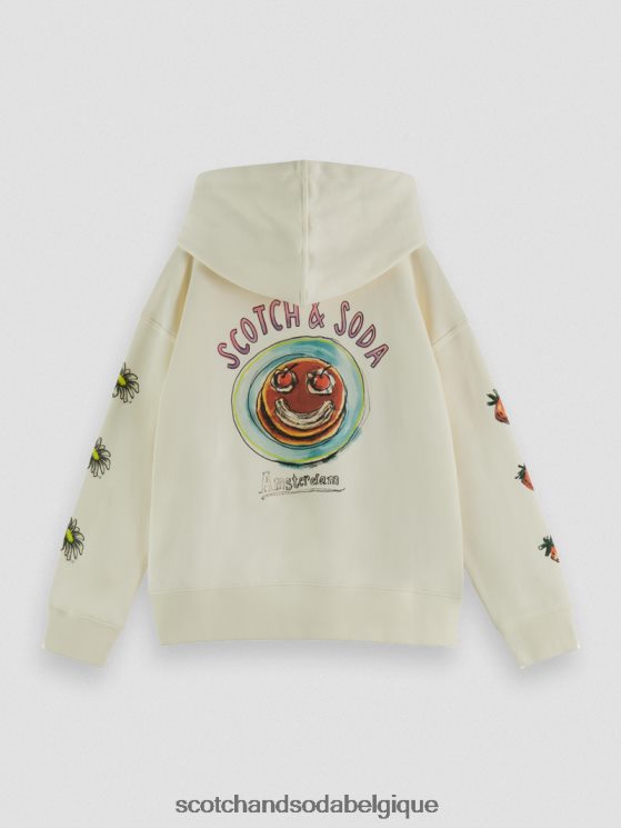 vêtements Scotch & Soda sweat à capuche ample à motif artistique- Scotch and Soda Belgique glace à la vanille 6BZRBF758