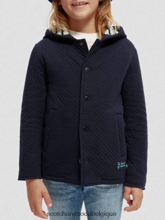 vêtements Scotch & Soda sweat à capuche en jersey contrecollé- Scotch and Soda shop online nuit 6BZRBF773