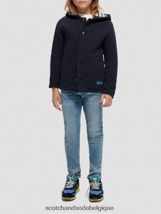 vêtements Scotch & Soda sweat à capuche en jersey contrecollé- Scotch and Soda shop online nuit 6BZRBF773