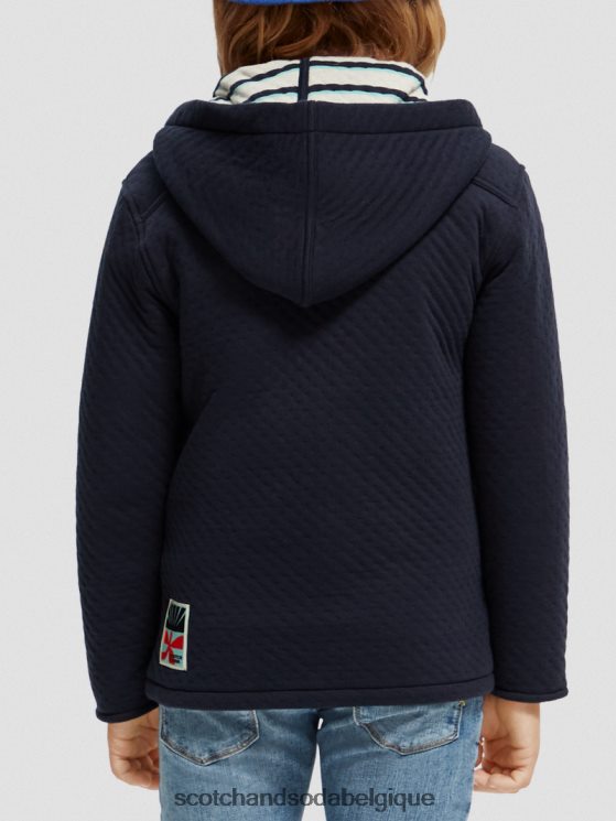 vêtements Scotch & Soda sweat à capuche en jersey contrecollé- Scotch and Soda shop online nuit 6BZRBF773