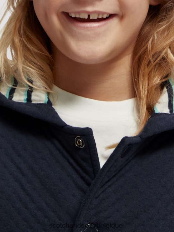vêtements Scotch & Soda sweat à capuche en jersey contrecollé- Scotch and Soda shop online nuit 6BZRBF773