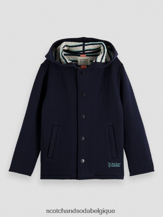 vêtements Scotch & Soda sweat à capuche en jersey contrecollé- Scotch and Soda shop online nuit 6BZRBF773