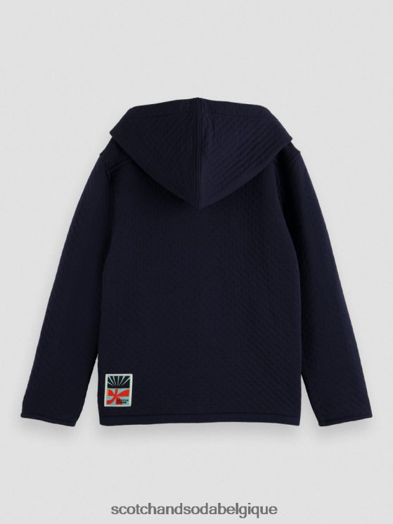 vêtements Scotch & Soda sweat à capuche en jersey contrecollé- Scotch and Soda shop online nuit 6BZRBF773