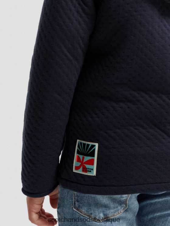 vêtements Scotch & Soda sweat à capuche en jersey contrecollé- Scotch and Soda shop online nuit 6BZRBF773