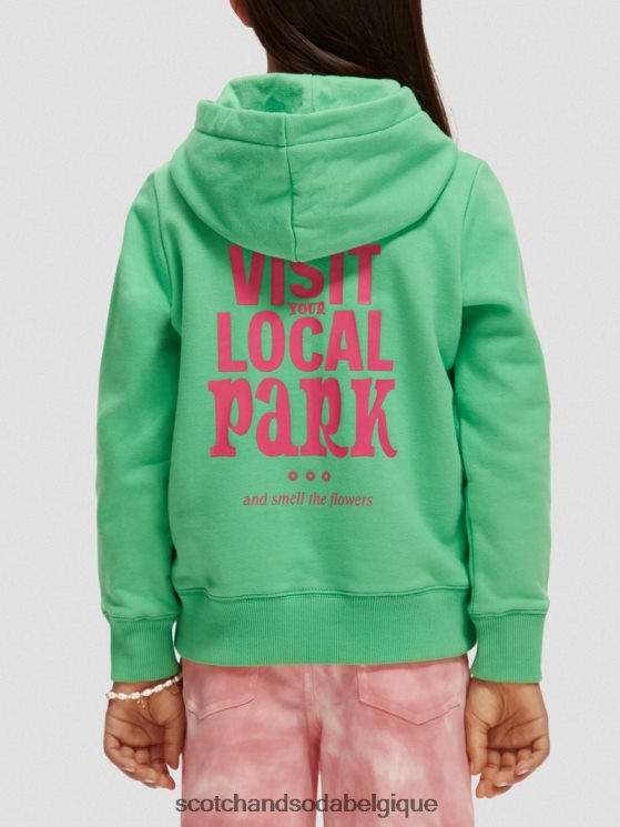 vêtements Scotch & Soda sweat à capuche graphique- Scotch and Soda femme perruche 6BZRBF752