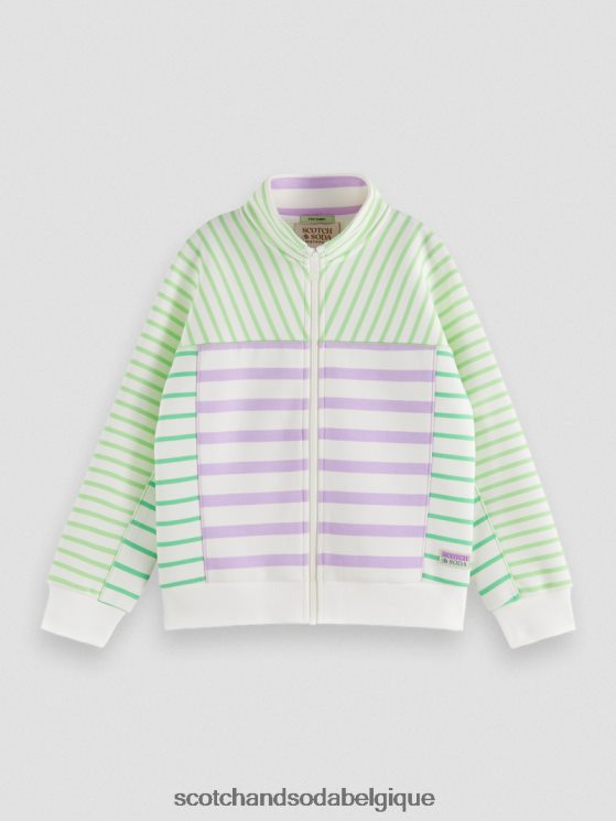 vêtements Scotch & Soda sweat à rayures mélangées et demi-zippé- Scotch and Soda Liﾨﾨge rayé 6BZRBF753