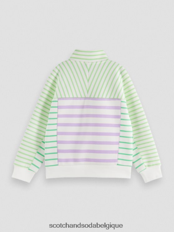 vêtements Scotch & Soda sweat à rayures mélangées et demi-zippé- Scotch and Soda Liﾨﾨge rayé 6BZRBF753