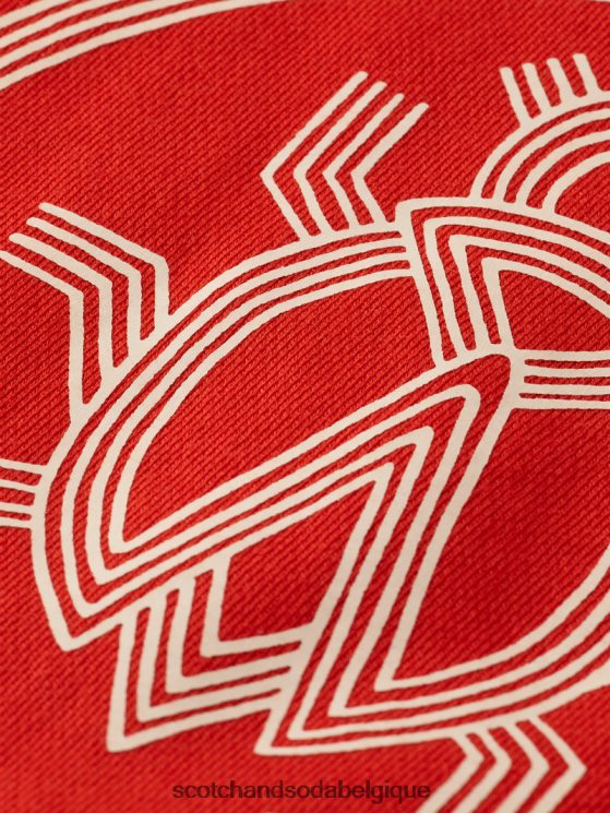vêtements Scotch & Soda sweat-shirt à col rond en coton biologique- Scotch and Soda outlet tomate 6BZRBF775