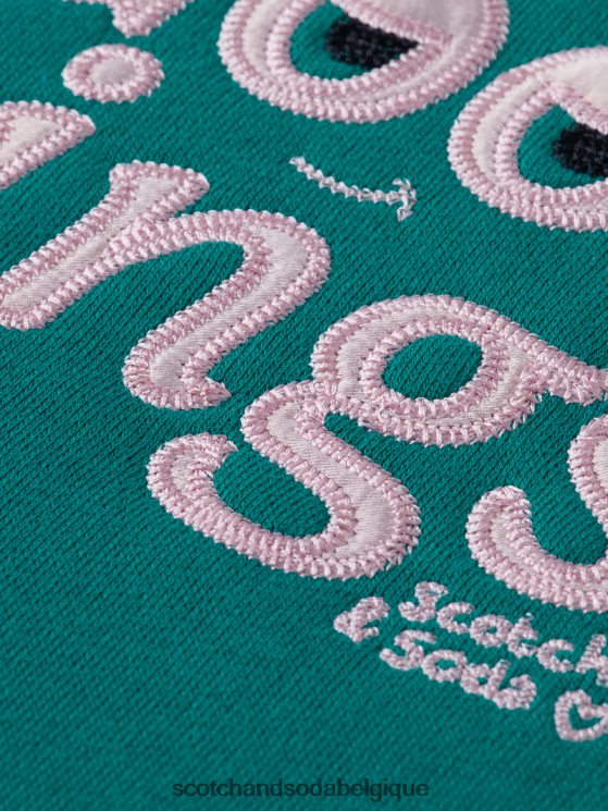 vêtements Scotch & Soda sweat-shirt à manches plissées- Scotch and Soda Namur paon 6BZRBF751
