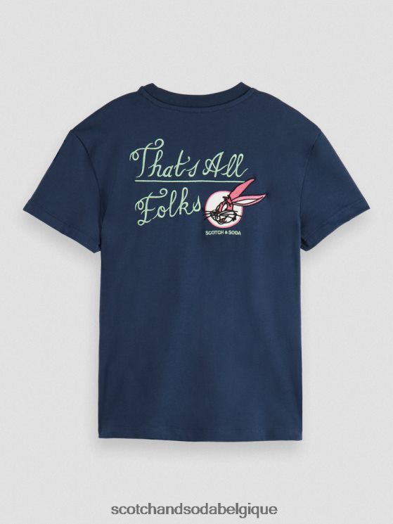 vêtements Scotch & Soda Looney Tunes - T-shirt coupe skate en coton biologique avec motif artistique- Scotch and Soda Liﾨﾨge nuit 6BZRBF789