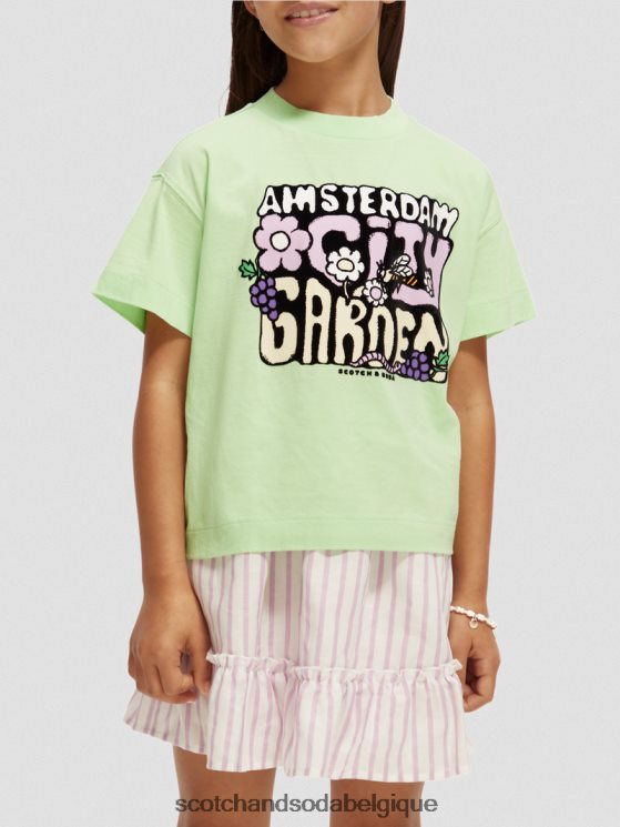 vêtements Scotch & Soda t-shirt coupe ample en coton biologique- Scotch and Soda shop near me citron vert 6BZRBF738