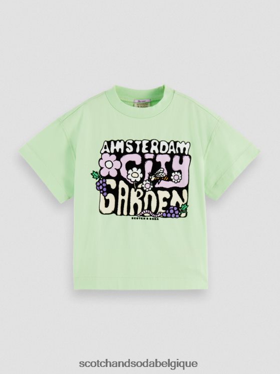 vêtements Scotch & Soda t-shirt coupe ample en coton biologique- Scotch and Soda shop near me citron vert 6BZRBF738
