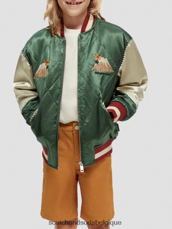 vêtements Scotch & Soda blouson aviateur en satin brodé- Scotch and Soda shop online militaire 6BZRBF791