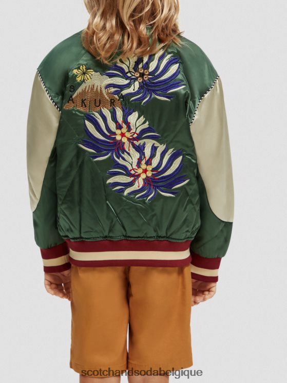 vêtements Scotch & Soda blouson aviateur en satin brodé- Scotch and Soda shop online militaire 6BZRBF791