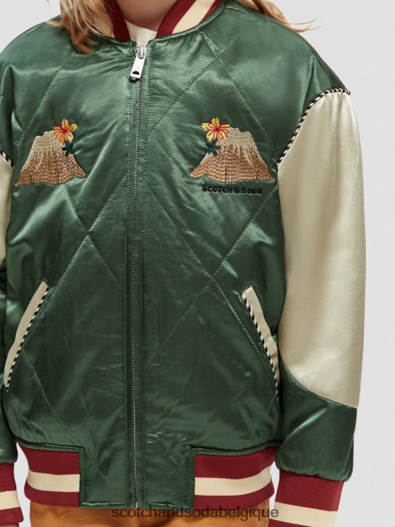 vêtements Scotch & Soda blouson aviateur en satin brodé- Scotch and Soda shop online militaire 6BZRBF791