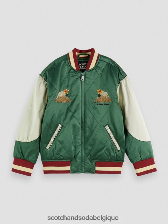 vêtements Scotch & Soda blouson aviateur en satin brodé- Scotch and Soda shop online militaire 6BZRBF791