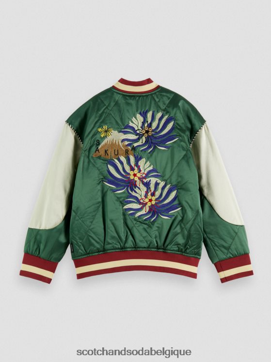 vêtements Scotch & Soda blouson aviateur en satin brodé- Scotch and Soda shop online militaire 6BZRBF791