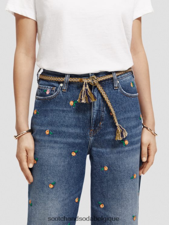 accessoires Scotch & Soda ceinture tressée en coton biologique- Scotch and Soda outlet coquille de noix de coco multi 6BZRBF280