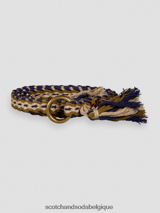 accessoires Scotch & Soda ceinture tressée en coton biologique- Scotch and Soda outlet coquille de noix de coco multi 6BZRBF280